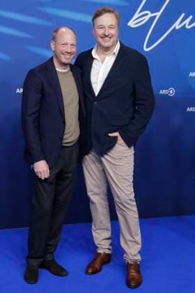 Steffen Grossmann, Johann von Buelow, at the ARD BLUE HOUR 2026, Party for the 76th Berlin International Film Festival, Berlinale, at the Telegraphenamt in Berlin, Red Carpet,