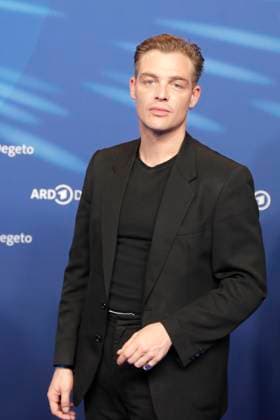 David Schütter, at the ARD BLUE HOUR 2026, Party for the 76th Berlin International Film Festival, Berlinale, at the Telegraphenamt in Berlin, Red Carpet,