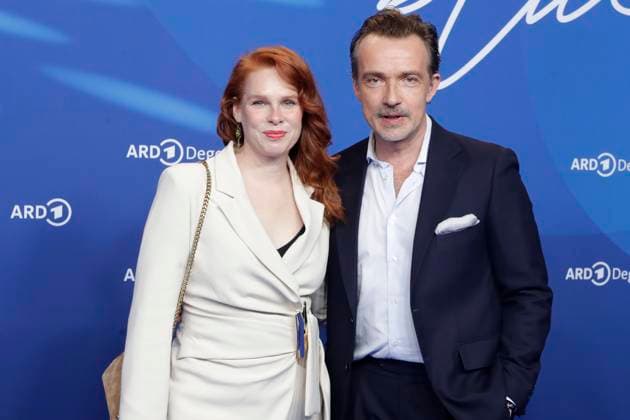 Henny Reents, Lucas Gregorowicz, at the ARD BLUE HOUR 2026, Party for the 76th Berlin International Film Festival, Berlinale, at the Telegraphenamt in Berlin, Red Carpet,
