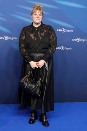 Stefanie Reinsperger, at the ARD BLUE HOUR 2026, Party for the 76th Berlin International Film Festival, Berlinale, at the Telegraphenamt in Berlin, Red Carpet,