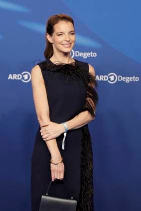 Yvonne Catterfeld, at the ARD BLUE HOUR 2026, Party for the 76th Berlin International Film Festival, Berlinale, at the Telegraphenamt in Berlin, Red Carpet,