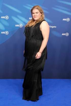 Stefanie Reinsperger, at the ARD BLUE HOUR 2026, Party for the 76th Berlin International Film Festival, Berlinale, at the Telegraphenamt in Berlin, Red Carpet,