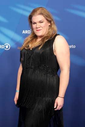 Stefanie Reinsperger, at the ARD BLUE HOUR 2026, Party for the 76th Berlin International Film Festival, Berlinale, at the Telegraphenamt in Berlin, Red Carpet,