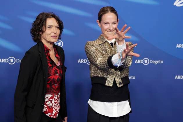 Ulrike Folkerts, Lisa Bitter, at the ARD BLUE HOUR 2026, Party for the 76th Berlin International Film Festival, Berlinale, at the Telegraphenamt in Berlin, Red Carpet,