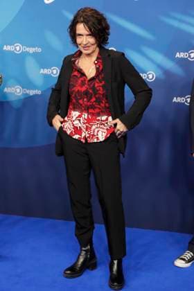 Ulrike Folkerts, at the ARD BLUE HOUR 2026, Party for the 76th Berlin International Film Festival, Berlinale, at the Telegraphenamt in Berlin, Red Carpet,