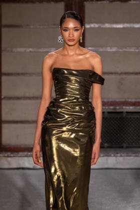 Sergio Hudson - Runway - February 2026 New York Fashion Week (NEW) Sergio Hudson - Runway - February 2026 New York Fashion Week. February 13, 2026, New York, New York, USA: A model walks the runway for the Sergio Hudson fashion show during the New York Fashion Week at the New York Public Library on February 13, 2026 in New York City. (Credit: M10s TheNews2) (Foto: M10s Thenews2 imago images) Sergio Hudson - Runway - February 2026 New York Fashion Week  Copyright: xRonxAdarx