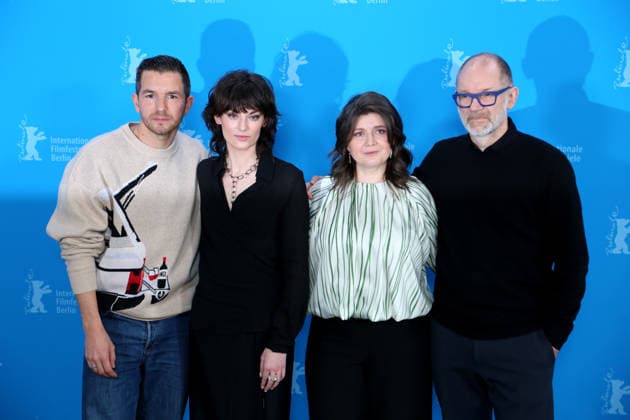 February 14, 2026, Berlin, Germany: (from left) Matteo Simon, Violet Braeckman, director Teodora Ana Mihai and Hans Everaert pose during the photocall for Heysel 85 at the 76th Berlin International Film Festival (Berlinale) in Berlin. The festival runs from Feb. 12 to 22, 2026. Berlin Germany - ZUMAf146 20260214_zip_f146_029 Copyright: xRouzbehxFouladix