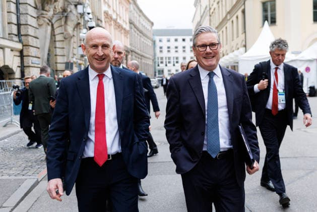 Prime Minister Keir Starmer attends Munich Security Conference 14 02 2026. Munich, Germany. Prime Minister Keir Starmer and Defence Secretary John Healey walk through Munich as they attend Munich Security Conference., Credit:Simon Dawson Avalon Germany, Munich  Copyright: xSimonxDawsonx xAvalonx 1074990277