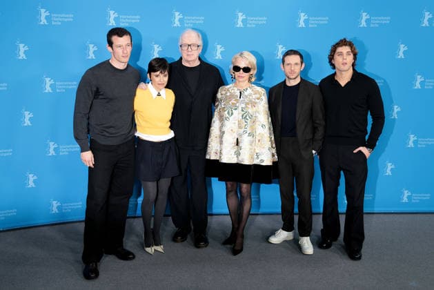 Callum Turner, Elena Anaya, Tracy Letts, Pamela Anderson ,Jamie Bell, Lukas Gage at the Rosebush Pruning Photocall during the 76th Berlinale International Film Festival on 14 02 2026 in Berlin Pamela Anderson at the Rosebush Pruning Photo Call in Berlin