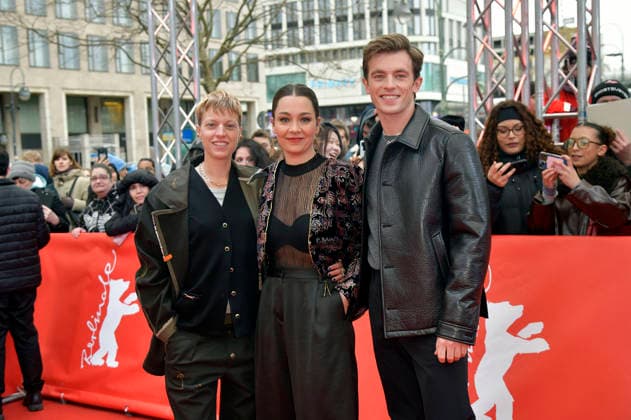 Sylvaine Faligant, Anna Roller and Jannis Niewöhner at the premiere of the feature film Allegro Pastell at the Berlinale 2026 76 Berlin International Film Festival at the Zoo Palast Berlin, 14 02 2026 Foto:xM.xBehrensx xFuturexImagex allegro_6225