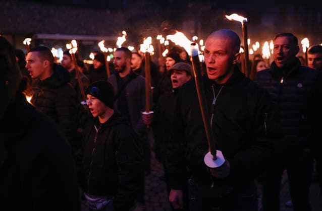News Bilder des Tages Bulgarian nationalists march in Sofia SOFIA, BULGARIA - FEBRUARY 14: Around hundred members of several nationalist organisations march with torches in downtown Sofia, Bulgaria, 14 February 2026. The annual march is commemorating General Hristo Lukov, who was leader of the Union of Bulgarian National Legions (UBNL) and a Minister of War, during the World War II. Lukov was killed on 13 February 1943 Borislav Troshev Anadolu Sofia Bulgaria. Editorial use only. Please get in touch for any other usage.  Copyright: x2026xAnadoluxBorislavxTroshevx