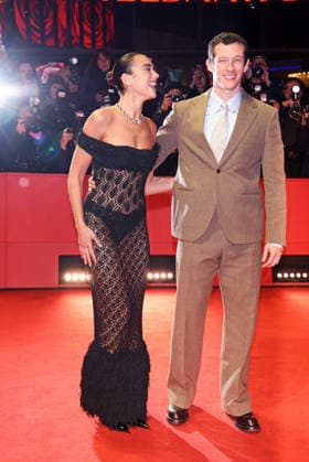 Dua Lipa with boyfriend Callum Turner at the premiere ROSEBUSH PRUNING as part of 76 BERLINALE International Berlin Film Festival at Berlinale Palast at Potsdamer Platz in Berlin on 14 02 2026