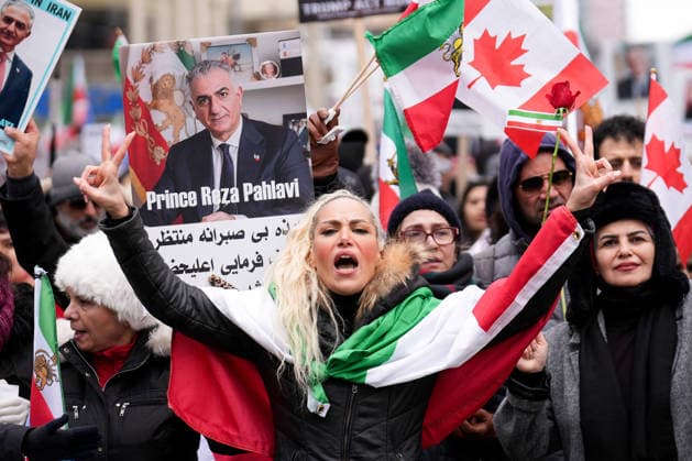 Thousands march in Toronto in support of regime change in Iran TORONTO, CANADA - FEBRUARY 14 : Thousands of protestors attend a rally at Yonge Street against Iranian regime on February 14, 2026 in Toronto, Ontario, Canada. Toronto Police warned of ‘extreme traffic and transit delays with attendance of as many as 200,000 people . Protesters waving flags and chanting slogans in solidarity with the Iranian people, marched along Yonge Street in North York within ‘Global Day of Action’. Mert Alper Dervis Anadolu Ontario Canada. Editorial use only. Please get in touch for any other usage.  Copyright: x2026xAnadoluxMertxAlperxDervisx
