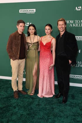 Los Angeles Special Screening Of A24 s How To Make A Killing Topher Grace, Jessica Henwick, Margaret Qualley and Glen Powell at the Los Angeles Special Screening Of A24 s How To Make A Killing held at AMC The Grove 14 on February 14, 2026 in Beverly Grove, Los Angeles, California, United States., Credit:Xavier Collin Avalon USA, Los Angeles  Copyright: xXavierxCollinx xAvalonx 1075168176