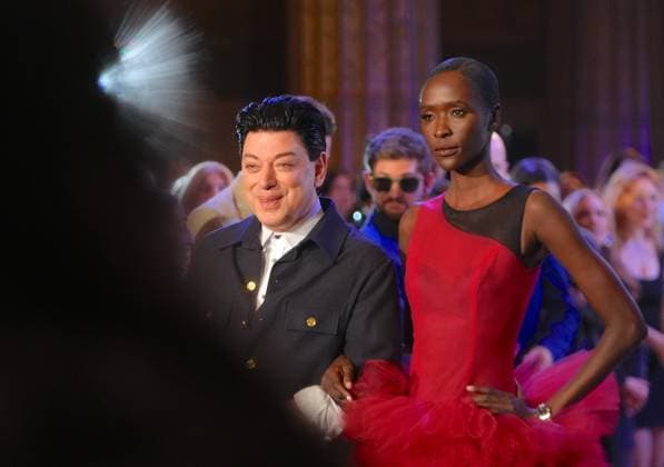 Malan Breton FW2026 Collection Song of the Winter Siren during NYFW NEW YORK, UNITED STATES - FEBRUARY 14: Designer Malan Breton (L) presents his Autumn Winter 2026 collection, titled Song of the Winter Siren , during New York Fashion Week on Saturday, February 14, 2026, at the Leman Ballroom in Manhattan’s Financial District, New York City, United States. Selcuk Acar Anadolu New York United States. Editorial use only. Please get in touch for any other usage.  Copyright: x2026xAnadoluxSelcukxAcarx