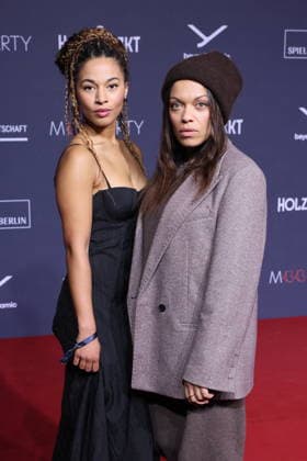 14 02 2026, Aysha Joy Samuel and Rebecca Lina at the Medienboard Party 2026, Holzmarkt Berlin, Berlin Berlin