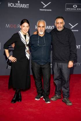 Nicolette Krebitz, Nader Saeivar and Kida Khodr Ramadan as guests on the red carpet at the Medienboard Party 2026 at the 76 Berlinale 2026 at Holzmarkt on Saturday, February 14, 2026 in Berlin Berlin Germany