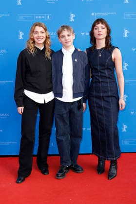 Livia Lamers, Finn Vogels and Celeste Holsheimer at the premiere of the feature film A Family at the Berlinale 2026 76 Berlin International Film Festival at the Zoo Palast Berlin, 15 02 2026 Foto:xC.xTamckex xFuturexImagex family_6222