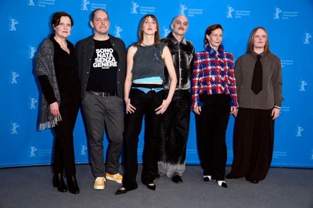 Marisa Growald, Godehard Giese, Caro Braun, Markus Schleinzer, Sandra Hüller and Emma Bahlmann at the photocall for the feature film Rose at the Berlinale 2026 76 Berlin International Film Festival at the Hotel Grand Hyatt Berlin, 15 02 2026 Foto:xN.xKubelkax xFuturexImagex rose_6201
