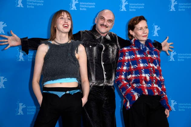 Caro Braun, Markus Schleinzer and Sandra Hüller at the photocall for the feature film Rose at the Berlinale 2026 76 Berlin International Film Festival at the Hotel Grand Hyatt Berlin, 15 02 2026 Foto:xN.xKubelkax xFuturexImagex rose_6203