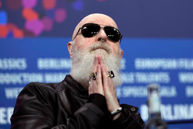 Rob Halford at the press conference for the documentary The Ballad of Judas Priest at the Berlinale 2026 76 Berlin International Film Festival at the Hotel Grand Hyatt Berlin, 15 02 2026 Foto:xC.xNiehausx xFuturexImagex priest_6269
