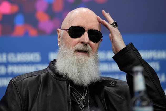 Rob Halford at the press conference for the documentary The Ballad of Judas Priest at the Berlinale 2026 76 Berlin International Film Festival at the Hotel Grand Hyatt Berlin, 15 02 2026 Foto:xC.xNiehausx xFuturexImagex priest_6271