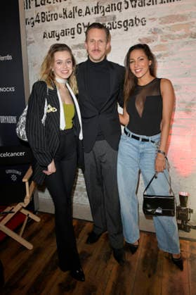 Guest, Johannes Hendrik Langer and Amy Mußul at the charity event Cancel Cancer as part of the Berlinale 2026 at Fabrik 23 Berlin, 15 02 2026 Foto:xM.xBehrensx xFuturexImagex cancer_6256