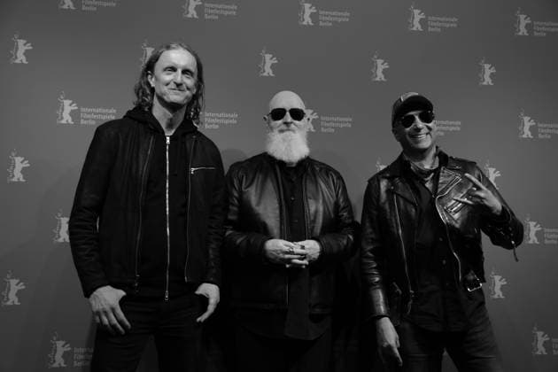 February 15, 2026, Berlin, Germany: Canadian filmmaker and musician Sam Dunn (L), English heavy metal singer Rob Halford (C), and American guitarist and singer-songwriter Tom Morello (R) pose for photographers at the photo call for the film The Ballad of Judas Priest during the 76th Berlin International Film Festival (Berlinale), which is Europe s first major film festival of the year, in Berlin. The festival runs from February 12 to 22, 2026. Berlin Germany - ZUMAf146 20260215_zip_f146_004 Copyright: xRouzbehxFouladix