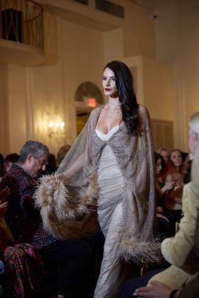 February 15, 2026, New York, New York, USA: A model walks the runway during the Diana Mahrach Couture FW26 show at New York Fashion Week in New York City. New York USA  - ZUMAs237 20260215_aap_s237_005 Copyright: xMarkxJ.xSullivanx