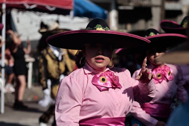 February 15, 2026, Mexico City, Cdmx, Mexico: The Santa Martha Acatitla Carnival kicked off this weekend, ahead of Holy Week celebrations in the Iztapalapa region, home to one of the world s most important carnival reenactments. These carnivals originated as a form of rebellion by enslaved people against the Spanish. These enslaved people, originally from the town of Acatitla, wore allegorical clothing, shoes, and masks with European features to mock those who oppressed them and violently imposed their religion. Through the streets of this region, they dance to orchestral music, dressed in charro suits made and embroidered by hand with gold thread and decorations featuring traditional figures. The charro women wear skirts, boots, and hats t - ZUMAp204 20260215_zip_p204_033 Copyright: xJosuexPerezx