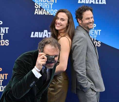 Kyle Marvin, Michael Angelo Covino and Emily Korteweg attend the 41st annual Film Independent Spirit Awards at the Hollywood Palladium in Los Angeles on Sunday, February 15, 2026.  LAP20260215846 JIMxRUYMEN