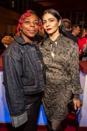 Dela Dabulamanzi and Pegah Ferydoni as guests at the NRW Reception at the 76 Berlinale 2026 at the Representation of the State of North Rhine-Westphalia to the Federal Government,on Sunday 15 02 2026 in Berlin Berlin Germany