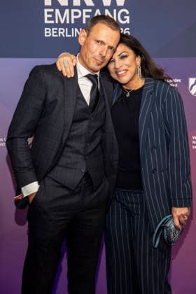 Michael Zechbauer and Alice Brauner as guests at the NRW reception at the 76 Berlinale 2026 at the Representation of the State of North Rhine-Westphalia to the Federal Government, on Sunday 15 02 2026 in Berlin Berlin Germany