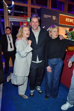 Annette Frier, Sebastian Schwarz and Cordula Stratmann at the NRW reception at the 76th Berlin International Film Festival 150226