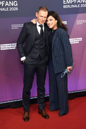 Alice Brauner with husband Michael Zechbauer at the 23 NRW reception of the state of NRW and the Film und Medienstiftung NRW as part of the Berlinale 2026 at the Representation of the State of North Rhine-Westphalia Berlin, 15 02 2026 Foto:xC.xNiehausx xFuturexImagex nrw_6211