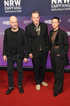 Christian Berkel, Johannes Zirner and Lena Kalisch at the 23 NRW Reception of the State of NRW and the Film und Medienstiftung NRW as part of the Berlinale 2026 at the Representation of the State of North Rhine-Westphalia Berlin, 15 02 2026 Foto:xC.xNiehausx xFuturexImagex nrw_6213