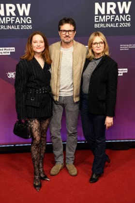 Anne Ratte Polle, Simon Verhoeven and Laura Tonke at the 23 NRW Reception of the State of NRW and the Film und Medienstiftung NRW as part of the Berlinale 2026 at the Representation of the State of North Rhine-Westphalia Berlin, 15 02 2026 Foto:xC.xNiehausx xFuturexImagex nrw_6217