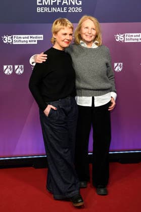 Cordula Stratmann and Maren Kroymann at the 23 NRW Reception of the State of NRW and the Film und Medienstiftung NRW as part of the Berlinale 2026 at the Representation of the State of North Rhine-Westphalia Berlin, 15 02 2026 Foto:xC.xNiehausx xFuturexImagex nrw_6235