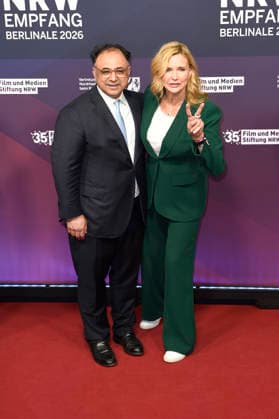 Walid Nakschbandi and Veronica Ferres at the 23 NRW Reception of the State of NRW and the Film und Medienstiftung NRW as part of the Berlinale 2026 at the Representation of the State of North Rhine-Westphalia Berlin, 15 02 2026 Foto:xC.xNiehausx xFuturexImagex nrw_6244