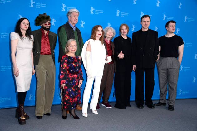 Maresi Riegner, Tom Neuwirth, Christine Urspruch, Marco Lorenzini, Isabelle Huppert, Ulrike Ottinger, Birgit Minichmayr, Lars Eidinger and Thomas Schubert at the press conference for the feature film The Blood Countess at the Berlinale 2026 76 Berlin International Film Festival at the Hotel Grand Hyatt Berlin, 16 02 2026 Foto:xN.xKubelkax xFuturexImagex blutgraefin_6232