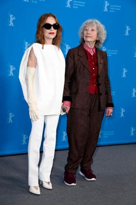 Isabelle Huppert and Ulrike Ottinger at the photocall for the feature film The Blood Countess at the Berlinale 2026 76 Berlin International Film Festival at the Hotel Grand Hyatt Berlin, 16 02 2026 Foto:xN.xKubelkax xFuturexImagex blutgraefin_6256