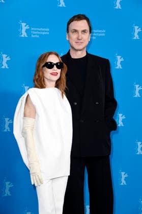 Isabelle Huppert and Lars Eidinger at the photocall for the feature film The Blood Countess at the Berlinale 2026 76 Berlin International Film Festival at the Hotel Grand Hyatt Berlin, 16 02 2026 Foto:xN.xKubelkax xFuturexImagex blutgraefin_6265