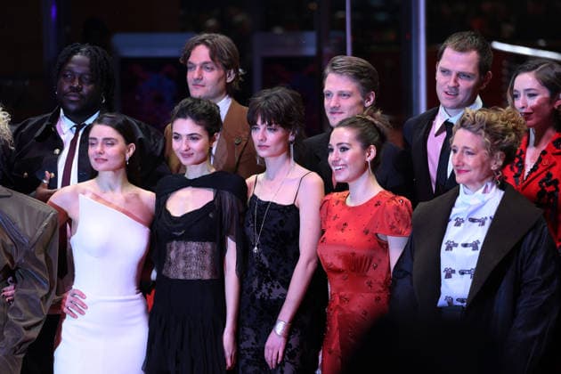 February 16, 2026, Berlin, Germany: Berlinale Festival Director Tricia Tuttle (Front, R) poses with the European Shooting Stars laureates on the red carpet as they attend the 76th Berlin International Film Festival, in Berlin. The 76th Berlinale runs from 12 to 22 February 2026. Berlin Germany  - ZUMAf146 20260216_zip_f146_031 Copyright: xRouzbehxFouladix