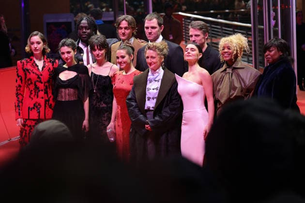 February 16, 2026, Berlin, Germany: Berlinale Festival Director Tricia Tuttle (Front, C) poses with the European Shooting Stars laureates on the red carpet as they attend the 76th Berlin International Film Festival, in Berlin. The 76th Berlinale runs from 12 to 22 February 2026. Berlin Germany - ZUMAf146 20260216_zip_f146_039 Copyright: xRouzbehxFouladix