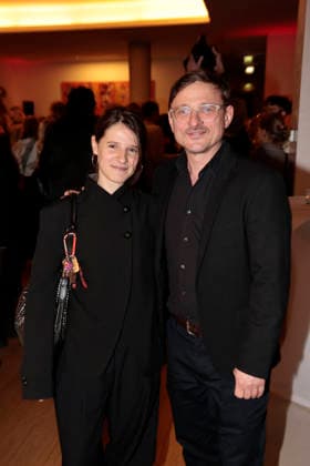 Florian Lukas and his daughter Fiona Lukas at the award ceremony of the Order of the Chevalier for Art and Literature during the Berlinale Soiree Francaise du Cinema at the French Embassy on February 16, 2026 in Berlin Berlinale Soiree Francaise 2026 Award Ceremony of the Order of the Chevalier