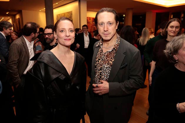 Anne Ratte Polle and Timo Jacobs at the award ceremony of the Order of the Chevalier for Art and Literature during the Berlinale Soiree Francaise du Cinema at the French Embassy on February 16, 2026 in Berlin Berlinale Soiree Francaise 2026 Award Ceremony of the Order of the Chevalier
