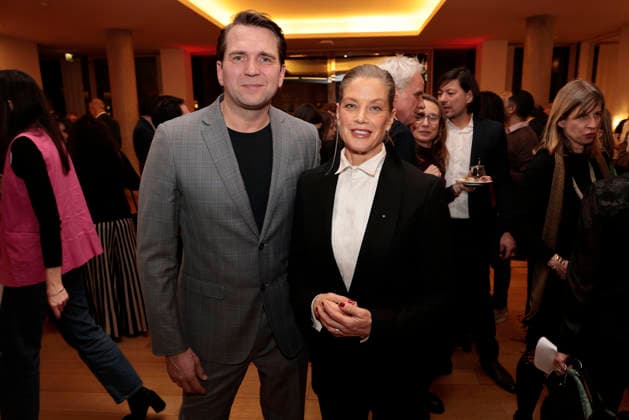 Pierre Kiwitt and Marie Baeumer at the award ceremony of the Order of the Chevalier for Art and Literature during the Berlinale Soiree Francaise du Cinema at the French Embassy on 16 02 2026 in Berlin Berlinale Soiree Francaise 2026 Award Ceremony of the Order of the Chevalier