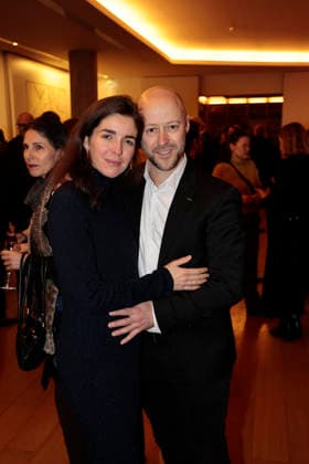 Aurelie Bros and Fabian Gasmia at the award ceremony of the Order of the Chevalier for Art and Literature during the Berlinale Soiree Francaise du Cinema at the French Embassy on 16 02 2026 in Berlin Berlinale Soiree Francaise 2026 Award Ceremony of the Order of the Chevalier