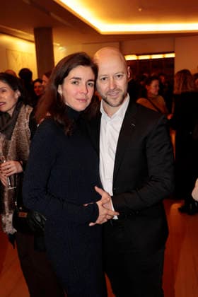 Aurelie Bros and Fabian Gasmia at the award ceremony of the Order of the Chevalier for Art and Literature during the Berlinale Soiree Francaise du Cinema at the French Embassy on 16 02 2026 in Berlin Berlinale Soiree Francaise 2026 Award Ceremony of the Order of the Chevalier