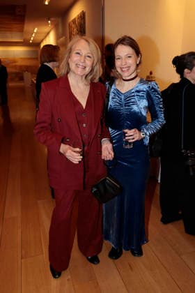 Maren Kroymann and Anna Brueggemann at the award ceremony of the Order of the Chevalier for Art and Literature during the Berlinale Soiree Francaise du Cinema at the French Embassy on February 16, 2026 in Berlin Berlinale Soiree Francaise 2026 Award Ceremony of the Order of the Chevalier